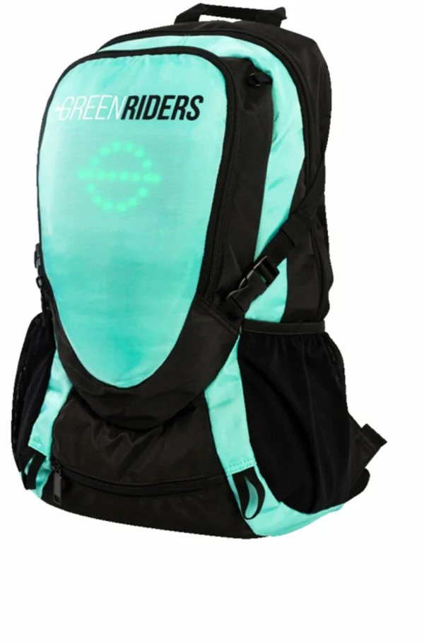 Promo 😀 SAC A DOS GREEN RIDERS CLIGNOTANT 🤩 1