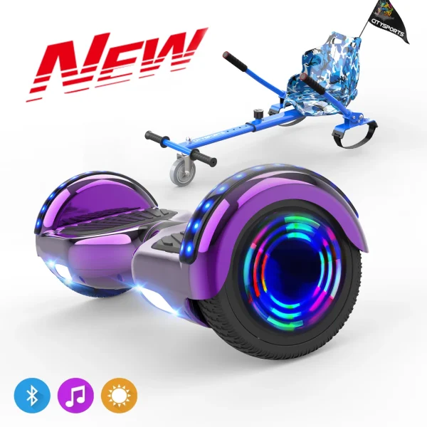 Meilleure affaire 👍 Cool&fun Microgo Hoverboard Gyropode Électrique Gokart Overboard Bluetooth 6.5″ Self-balance Board Roues Led Flash Télécommande Et Sac 🔔 1