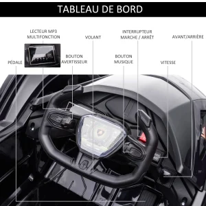 Offres ⭐ Homcom Voiture Électrique Enfants De Sport Hypercar Lambo 12 V – V. Max. 5 Km/h Effets Sonores Et Lumineux Télécommande Noir 🔔 18