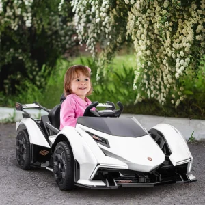 Top 10 🥰 Homcom Voiture Électrique Enfants De Sport Hypercar Lambo 12 V – V. Max. 5 Km/h Effets Sonores Et Lumineux Télécommande Blanc 👍 10