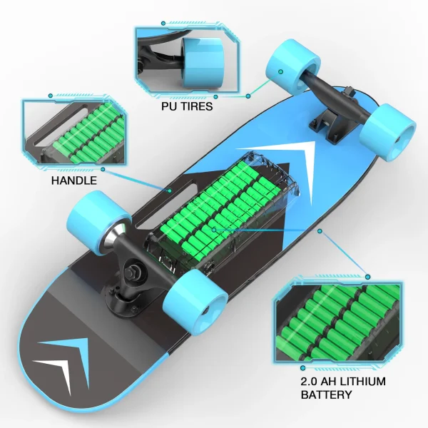 Promo 👍 Rcb Rcb Skateboard Électrique 4 Roues Mini Planche À Roulettes Batterie Lg Avec Télécommande 🔥 5