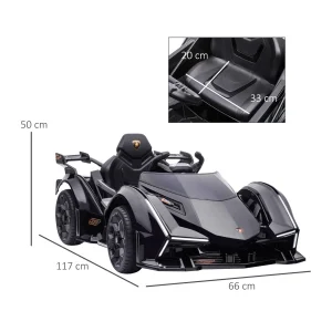 Offres ⭐ Homcom Voiture Électrique Enfants De Sport Hypercar Lambo 12 V – V. Max. 5 Km/h Effets Sonores Et Lumineux Télécommande Noir 🔔 12