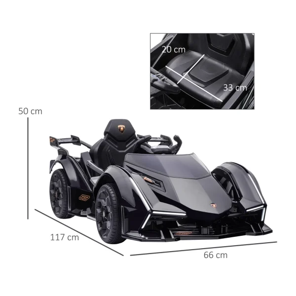 Offres ⭐ Homcom Voiture Électrique Enfants De Sport Hypercar Lambo 12 V – V. Max. 5 Km/h Effets Sonores Et Lumineux Télécommande Noir 🔔 4