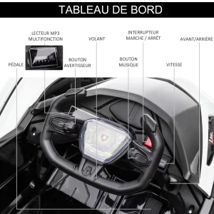 Top 10 🥰 Homcom Voiture Électrique Enfants De Sport Hypercar Lambo 12 V – V. Max. 5 Km/h Effets Sonores Et Lumineux Télécommande Blanc 👍 16