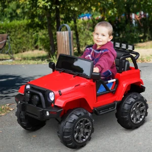 Budget 🔔 Homcom Voiture 4×4 Électrique 12 V + Télécommande 128l X 78l X 76h Cm Enfants 3 À 8 Ans Effets Lumineux Sonores Lecteur Mp3 Rouge ❤️ 10