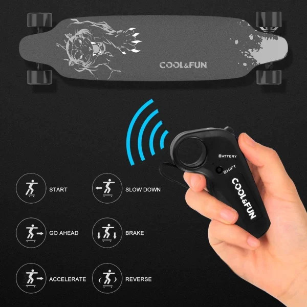 Tout neuf 💯 Rcb Rcb Skateboard Électrique Avec Télécommande, Planche À Roulettes À 4 Roues Avec Batterie Au Lithium Pour Débutants, Planche Cool Trick De 35,4 * 9 Inches Pour Adultes Et Adolescents 🔥 5