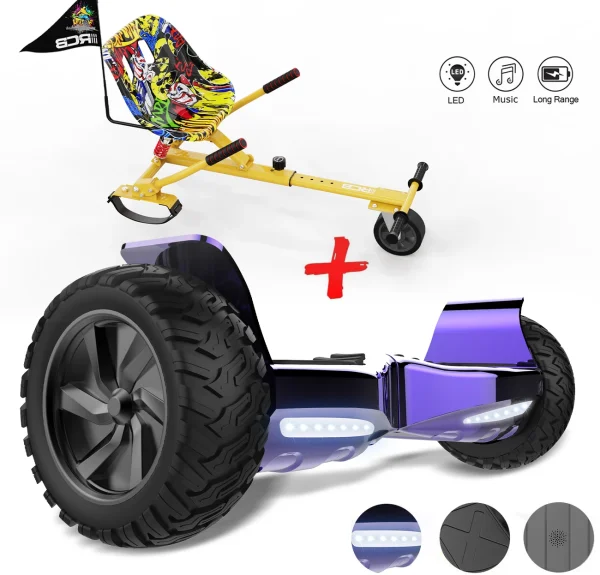 Meilleure vente ❤️ Cool&fun Pack Hoverboard 8.5″avec Bluetooth+hoverkart 🔔 1