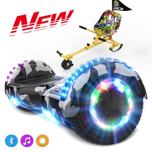 Meilleure vente 🛒 Cool&fun Pack Hoverboard 6.5″avec Bluetooth+hoverkart ⭐ 1