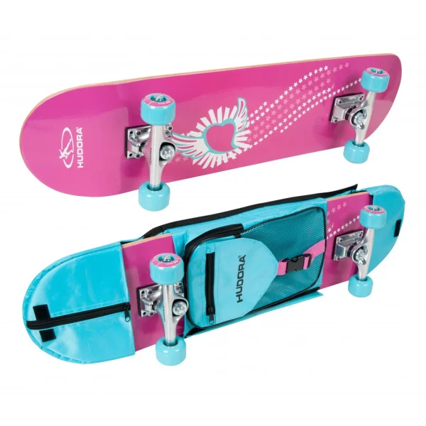 Coupon 🤩 Hudora Hudora – Skateboard Avec Sac À Dos – Rose 🎉 1