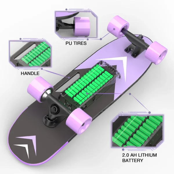 Top 10 ⌛ Rcb Rcb Skateboard Électrique 4 Roues Mini Planche À Roulettes Batterie Lg Avec Télécommande 😀 6